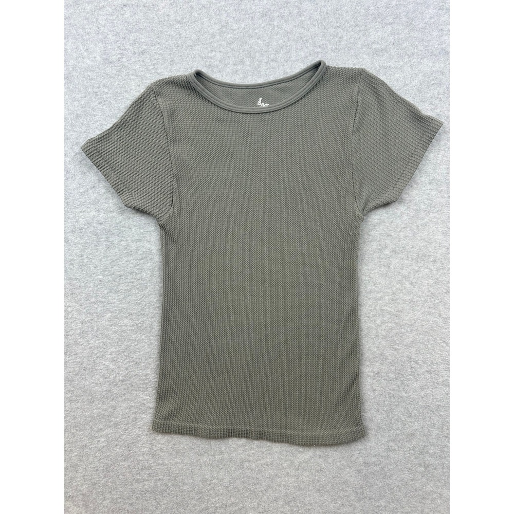 Intimately Free People Olive Green Waffle Knit Thermal Top XS/S Short Sleeve Tee